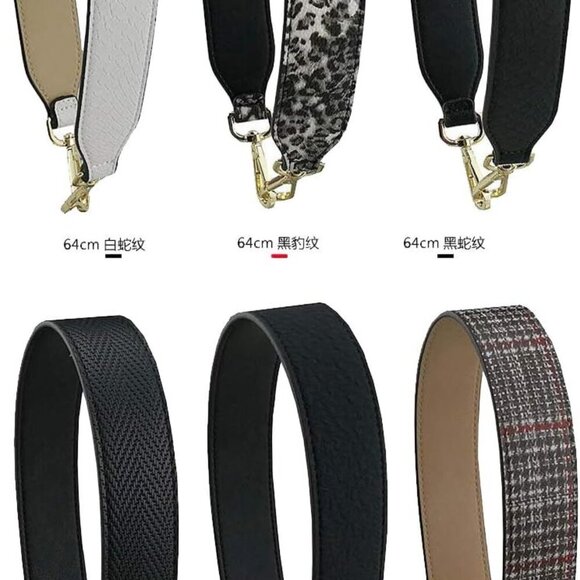 Purse Strap Replacement PU Leather Shoulder Bag Handbag Strap Black Leopard - Picture 3 of 6